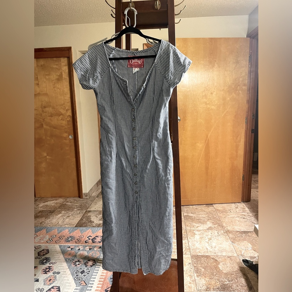 Made in USA - vintage Jean dress button down, VTG size 9/ 6 medium. OUTLAW
